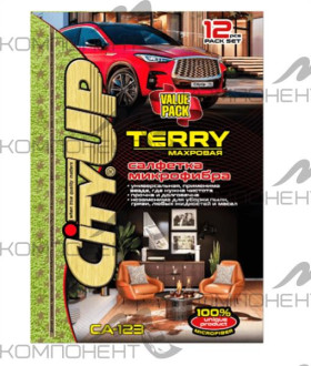 Салфетка микрофибра 35*40 City UP Terry (12шт)