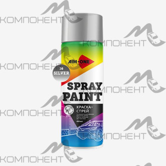 Краска AIM-ONE акриловая серебряная 450 мл