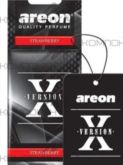 Ароматизатор подвесной картонный AREON X-VERSION Strawberry Клубника