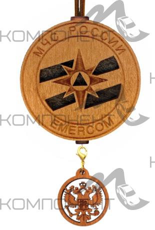 Ароматизатор подвесной AROMA BAR МЧС с мини-брелоком коричневый