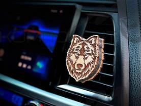 Ароматизатор на дефлектор AROMA BAR на магните Волк новый коричнево-белый