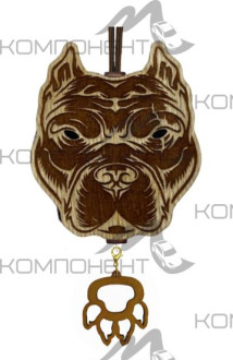 Ароматизатор подвесной AROMA BAR Питбуль с мини-брелоком коричнево-белый