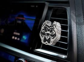 Ароматизатор на дефлектор AROMA BAR на магните Питбуль черно-белый