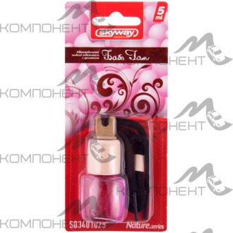 Ароматизатор подвесной SKYWAY бутылочка с дерев. крышкой Nature.series  Баббл гам 5мл