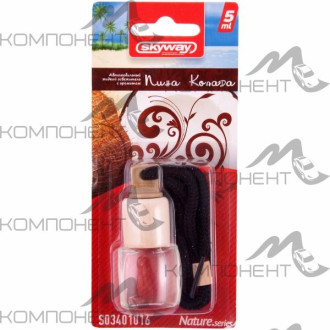 Ароматизатор подвесной SKYWAY бутылочка с дерев. крышкой Nature.series  Пина Колада 5мл