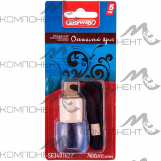 Ароматизатор подвесной SKYWAY бутылочка с дерев. крышкой Nature.series  Океанский бриз 5мл