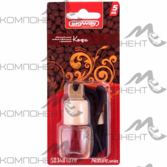 Ароматизатор подвесной SKYWAY бутылочка с дерев. крышкой Nature.series  Кофе 5мл
