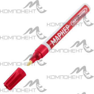 Маркер SKYWAY универсальный с наконечником из фетра КРАСНЫЙ