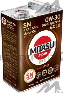 MITASU GOLD PAO 0W30 API SN ILSAC GF-5 синт 4л