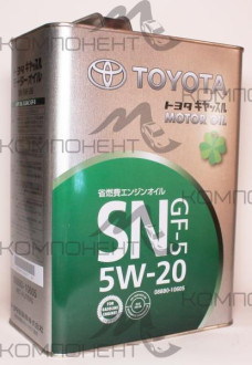 TOYOTA MOTOR OIL 5W20 API SN ILSAC GF-5 мин 4л
