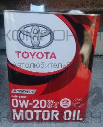 TOYOTA MOTOR OIL 0W20 API SP GF-6A синт 4л