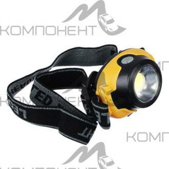 Фонарь ЧИНГИСХАН/ ЕРМАК налобный COB 5Вт 3*AAA 6,5*4см пластик 3 режима
