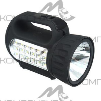 Фонарь ЧИНГИСХАН/ ЕРМАК прожектор аккумуляторный 18 SMD + 1 Вт LED, шнур 220B, резинопластик 18*11см