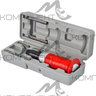 Отвертка ударная 160мм красная резиновая ручка 5 насадок пластик бокс