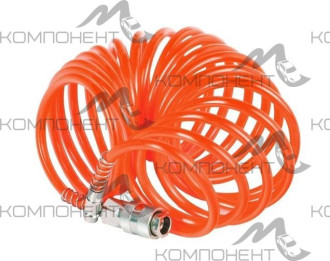 Шланг спиральный для подкачки колес 10 м с быстросъемным наконечником