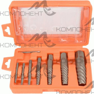 Набор экстракторов шпильковертов 8 пр M3-M26 в футляре АВТОDЕЛО