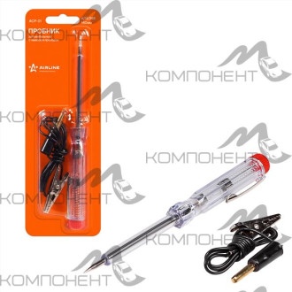 Пробник индикаторный 6-24V 140мм с проводом "крокодил" 70см металл/пластик блистер AIRLINE