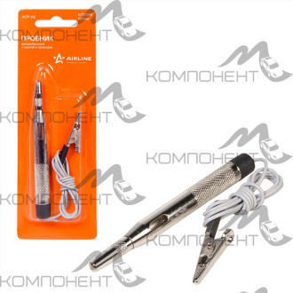 Пробник индикаторный 6-24V 110мм с проводом "крокодил" 70см металл. блистер AIRLINE