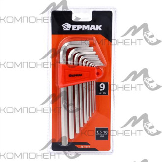 Набор 6-гр. ключей Ермак удл. 9пр. 1.5-10мм (014)
