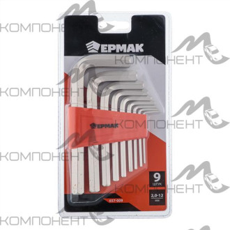Набор 6-гр. ключей Ермак  9пр. 2.0-12мм (009)