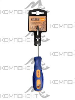 Отвертка крестовая PH2x100 (Cr-V; двухкомп. рукоятка) HELFER