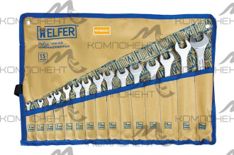 Набор ключей комбинированных 15пр. 6-17,19, 22,24мм HELFER