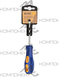 Отвертка шлицевая 6x100 (Cr-V; двухкомп. рукоятка) HELFER