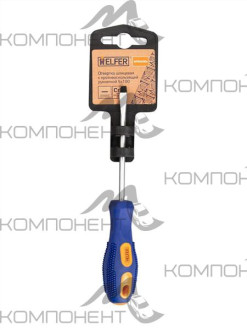 Отвертка шлицевая 5x100 (Cr-V; двухкомп. рукоятка) HELFER