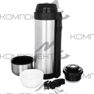 Термос металлический "Туристический" 1,8л с широким горлом, серебристый VETTA