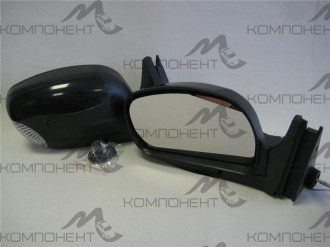 Зеркало боковое в сборе 2109 (черное + поворот) волна