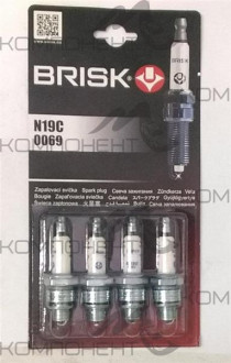 Свеча зажигания Brisk SUPER N19C-J ГАЗ 53, УАЗ (комплект)