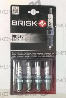 Свеча зажигания Brisk SUPER R DR15 YC-J ВАЗ 21103 2112 Калина с резистором 16кл (комплект)