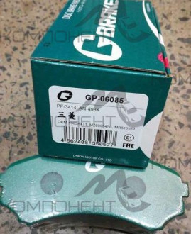 Колодки передние дисковые 3414 (PN) (G-Brake) Pajero/Montero V65W/ V68W/ V75W/ V78W/ V93W