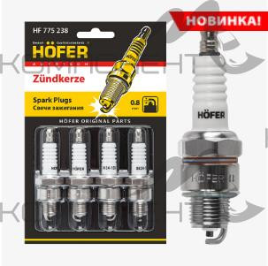 Свеча зажигания HOFER ГАЗ/УАЗ с дв. ЗМЗ-402.1/4021.1 (0,8мм) (4шт) блистер