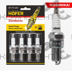 Свеча зажигания HOFER Лада 2101-2108 карб. (0,5мм, R) (4шт) блистер