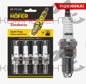 Свеча зажигания HOFER Лада 2110 инж.  8V 3-х эл. (1мм, R, Cu) (4шт) блистер