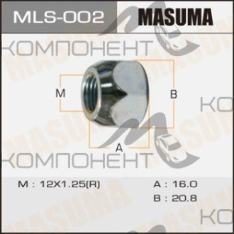Гайка (MASUMA) 12*1,25 "открытая" ключ d21