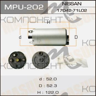 Бензонасос "Masuma" NISSAN V=2000-3000