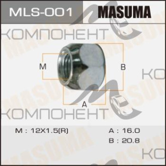 Гайка (MASUMA) 12*1,5 "открытая" ключ d21, 22