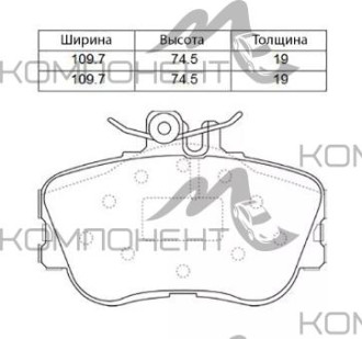 Колодки передние дисковые 0025W (PN) (Madfil) MB C-Class 93~00 с датчиком