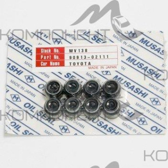 Колпачок маслосъемный (MUSASHI) выпуск ZZ/MZ/GR/AZ/ZR/TR серия Toyota (8 штук)