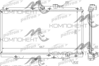 Радиатор (PATRON) HONDA: ACCORD 1.8/2.0 16V/2.0i 16V/2.2i 16V 90-93, ROVER: 600 618i/Si/620Si/620i/6
