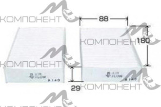 Фильтр салона AC-807E   VIC  180/88/29 двойной