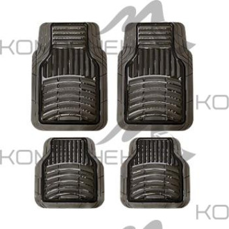 Коврик салона 4пр. CARFORT "Rovers Silica" PCV черный (76*51/51*52)