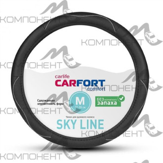 Оплетка руля M экокожа CARFORT Sky Line черная