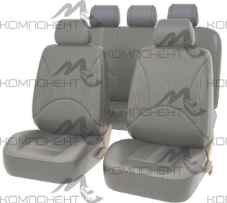 Авточехлы иск.кожа 8пр. CARFORT Lizard серый