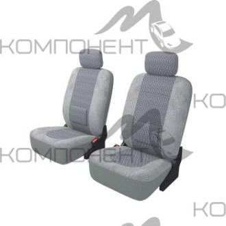 Авточехлы ткань  8пр. CARFORT Modern с поясничной подушкой для переднего ряда серый