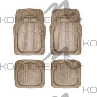 Коврик салона 4пр. CARFORT "Rovers 6" термопласт бежевый (70*49/47*49) ванночка