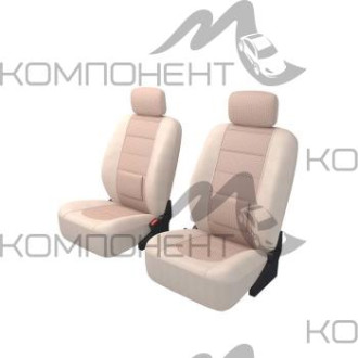 Авточехлы ткань  8пр. CARFORT Modern с поясничной подушкой для переднего ряда бежевый