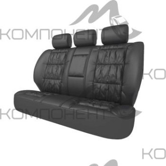 Авточехлы кожа  5пр. CARFORT Silver комплект для заднего дивана черный